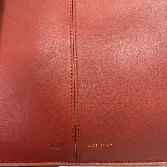 Celine Bag Medoum Trifold Red Leather Tote - Picture 13 of 16